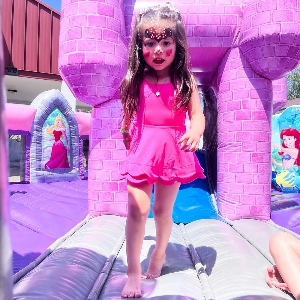 💗 Love & Grow Hot Pink Scallop Athleisure Dress 2T-3T